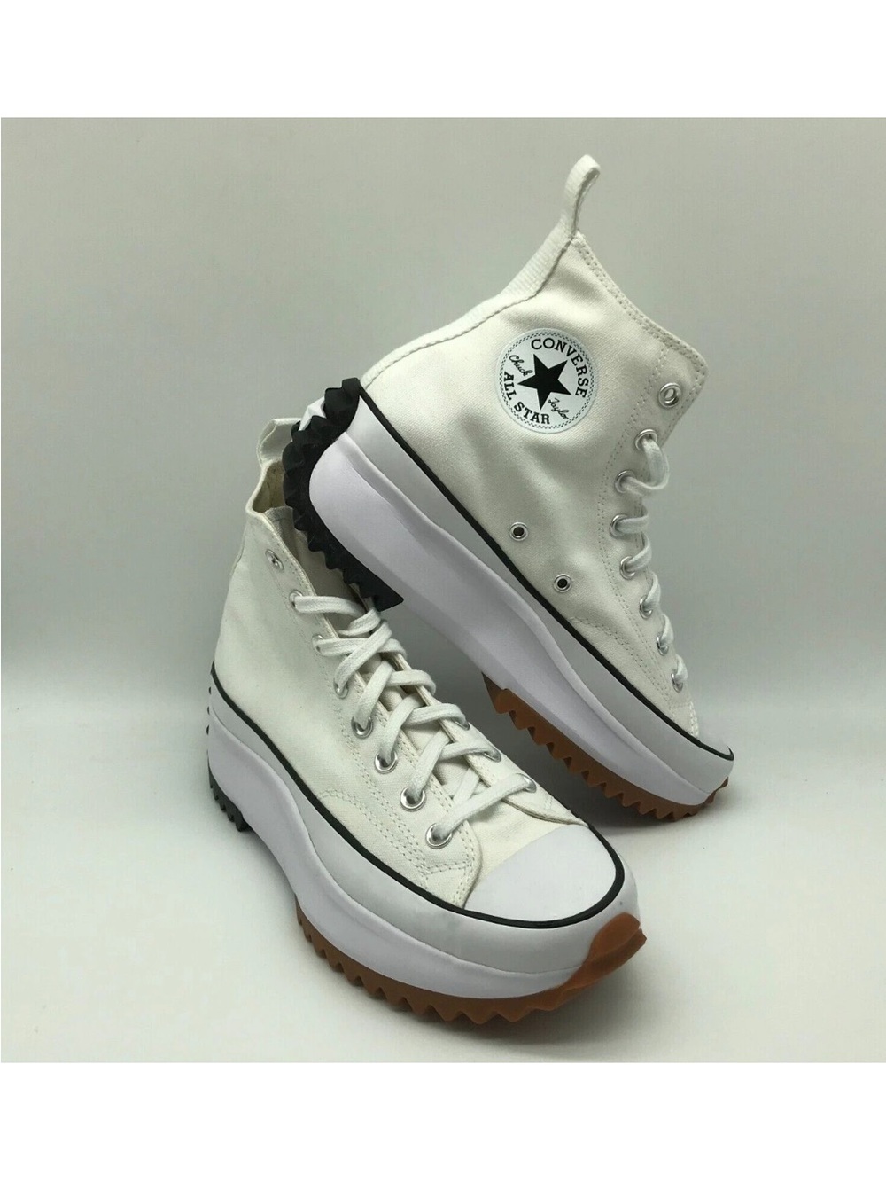 Converse Run Star Hike High Top Platform White Black Gum 166799CMen 9.5 Women 11